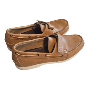 VTG John Hardy Men Shoes Sz 9D Tan Genuine Leather Loafers Slip On Y2k Rare